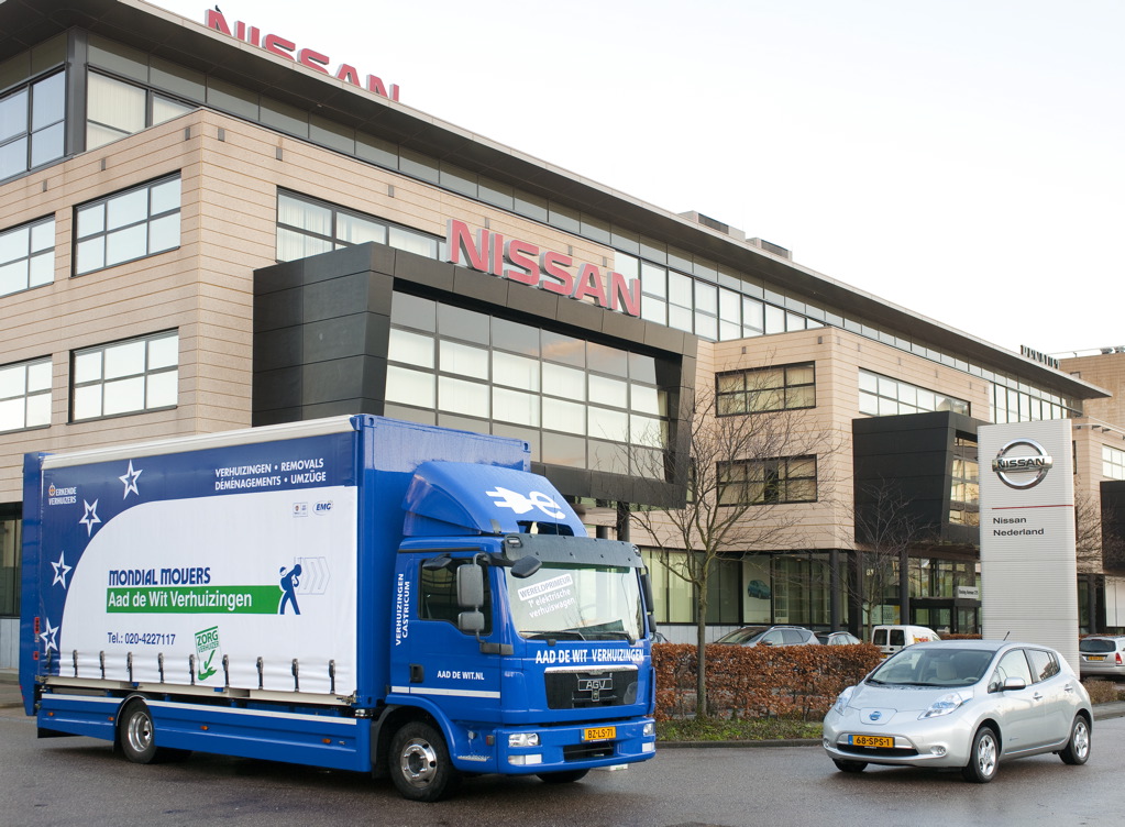 Elektrische Verhuiswagen Mondial Movers en Nissan Leaf